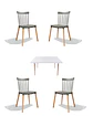 Comedor Rectangular Melamina con Sillas Windsor - Miniatura 5