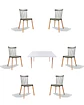 Comedor Rectangular Melamina con Sillas Windsor - Miniatura 6