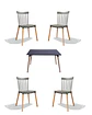 Comedor Rectangular Melamina con Sillas Windsor - Miniatura 11