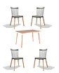Comedor Rectangular Melamina con Sillas Windsor - Miniatura 17