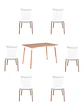 Comedor Rectangular Melamina con Sillas Windsor - Miniatura 21