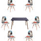 Comedor Mesa Rectangular Melamina 120x80 cm + Sillas Patchwork - Miniatura 7