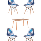 Comedor Mesa Rectangular Melamina 120x80 cm + Sillas Patchwork - Miniatura 15