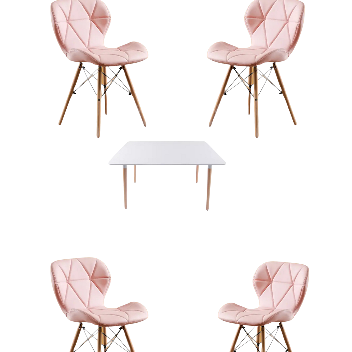 Comedor Mesa Rectangular Melamina 120x80 cm + Sillas Radar 5