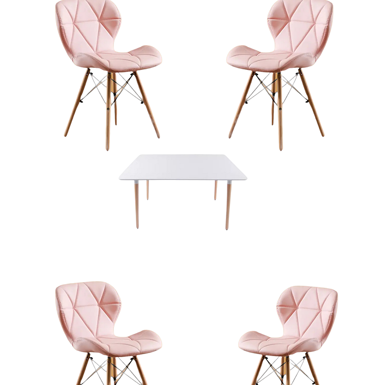 Comedor Mesa Rectangular Melamina 120x80 cm + Sillas Radar 5