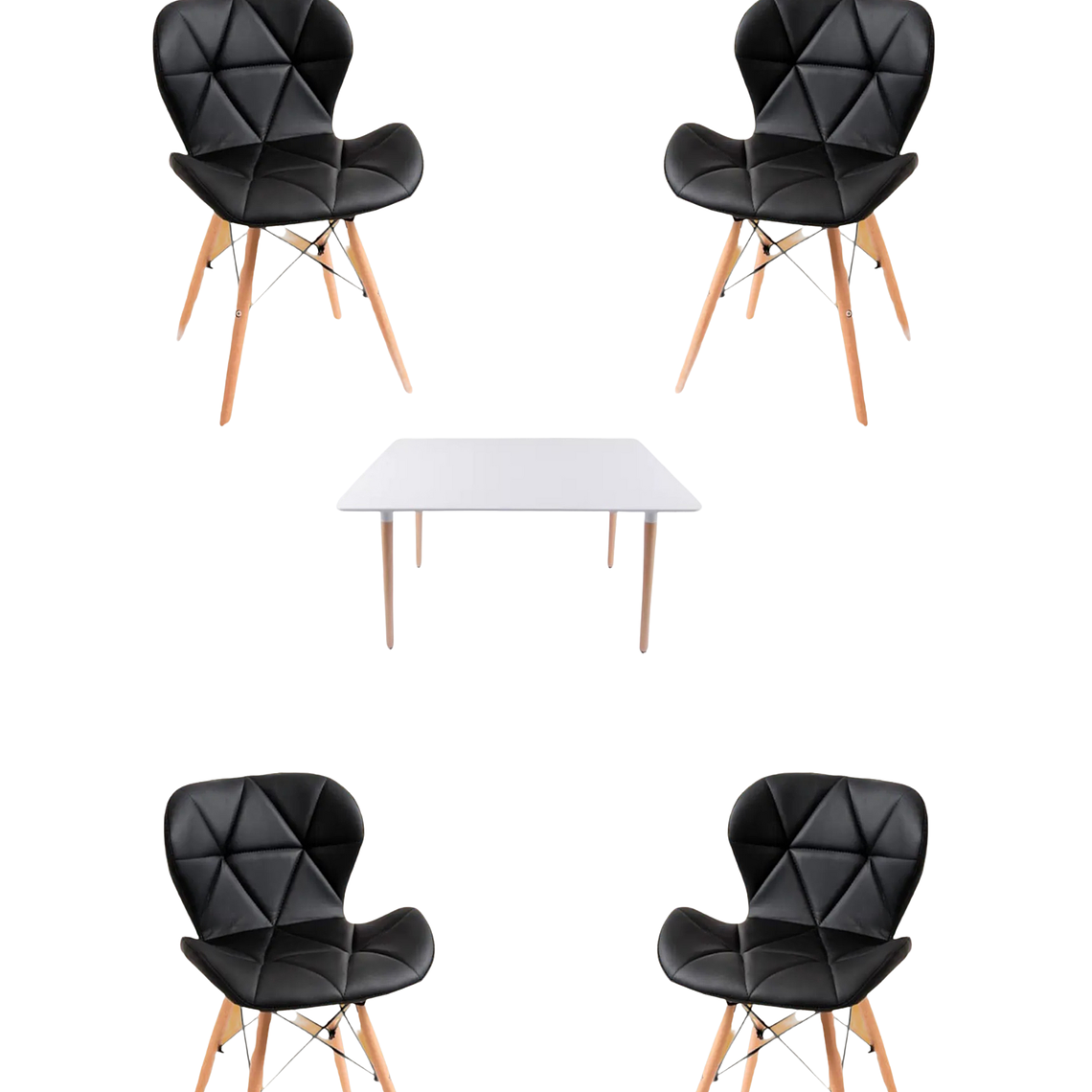 Comedor Mesa Rectangular Melamina 120x80 cm + Sillas Radar 7