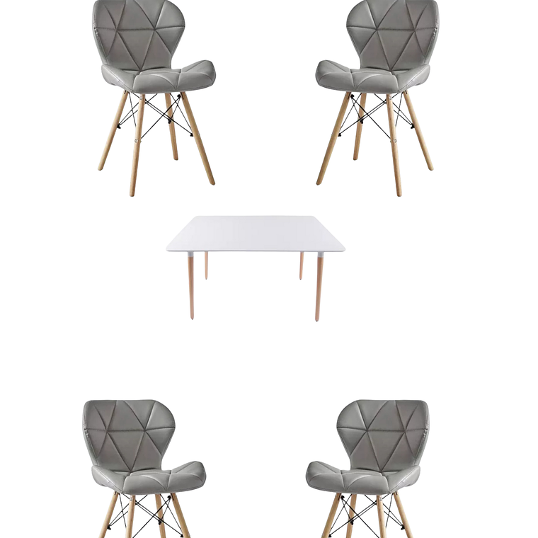 Comedor Mesa Rectangular Melamina 120x80 cm + Sillas Radar 9