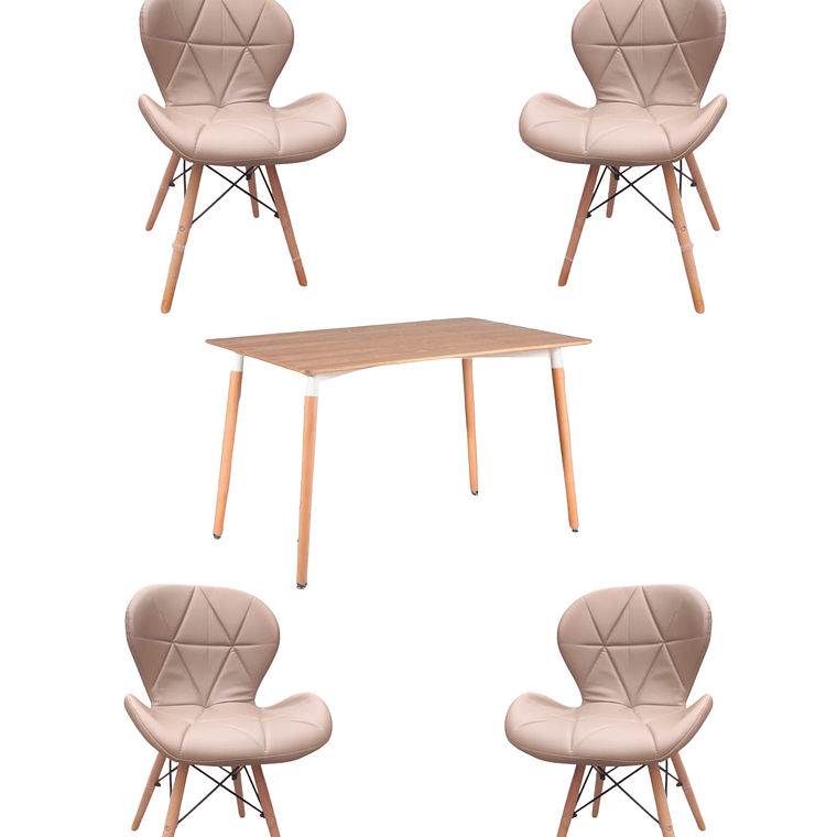 Comedor Mesa Rectangular Melamina 120x80 cm + Sillas Radar 21