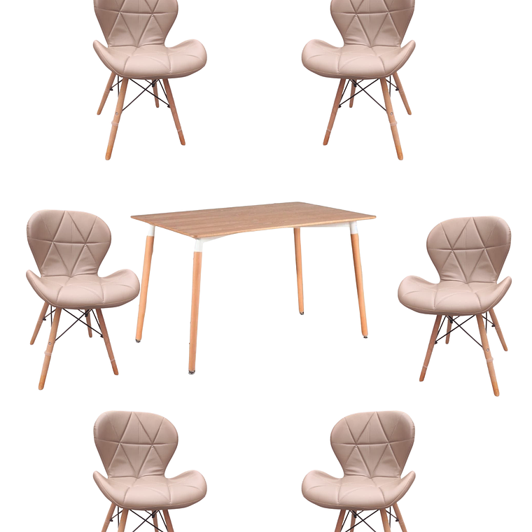 Comedor Mesa Rectangular Melamina 120x80 cm + Sillas Radar 22