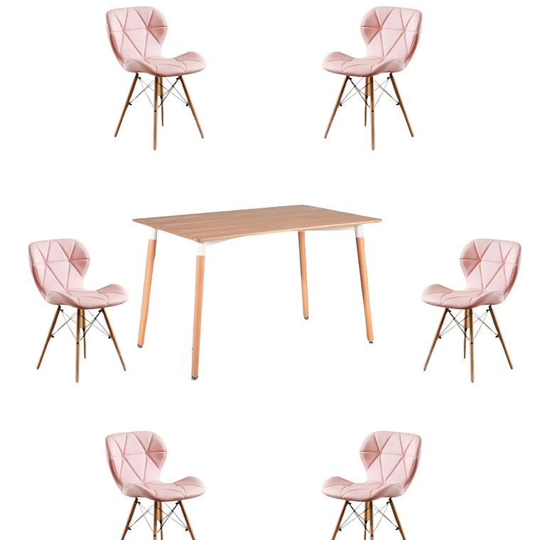 Comedor Mesa Rectangular Melamina 120x80 cm + Sillas Radar 24