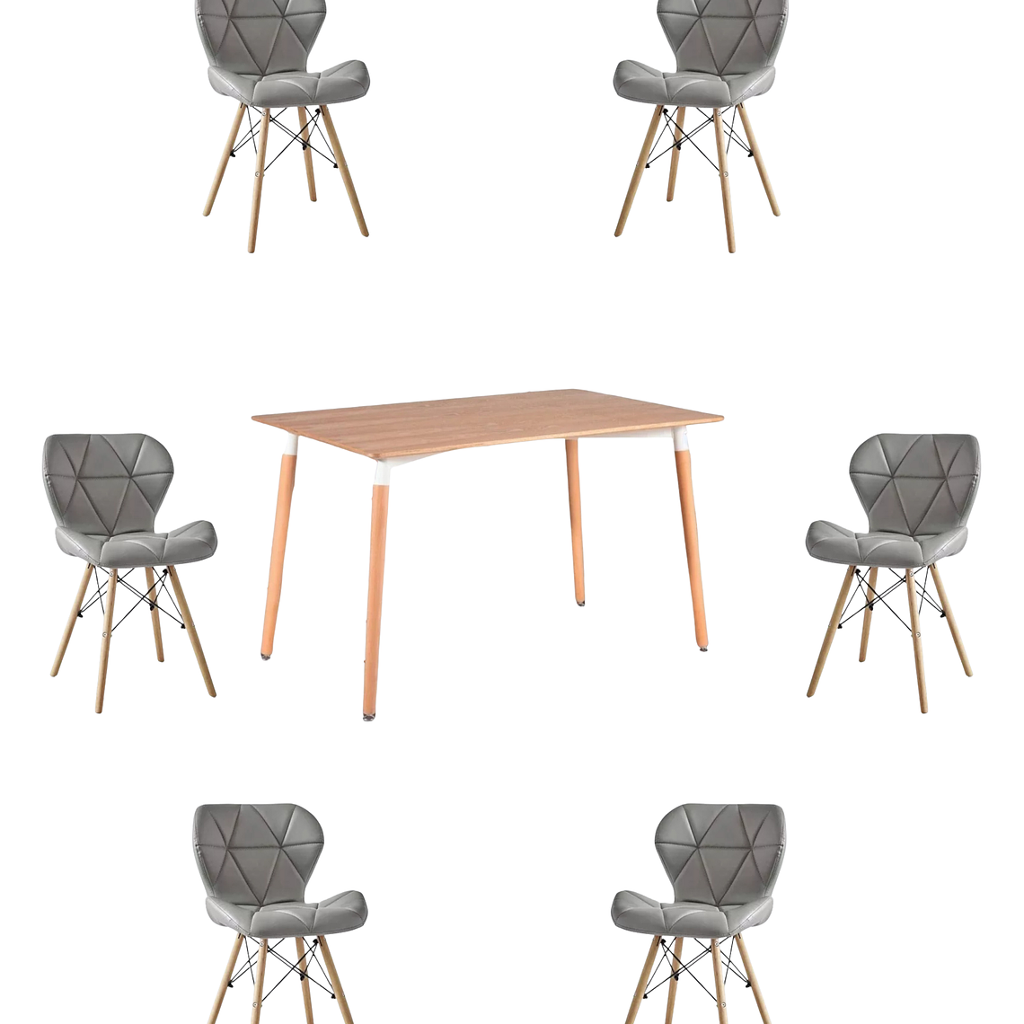 Comedor Mesa Rectangular Melamina 120x80 cm + Sillas Radar 28