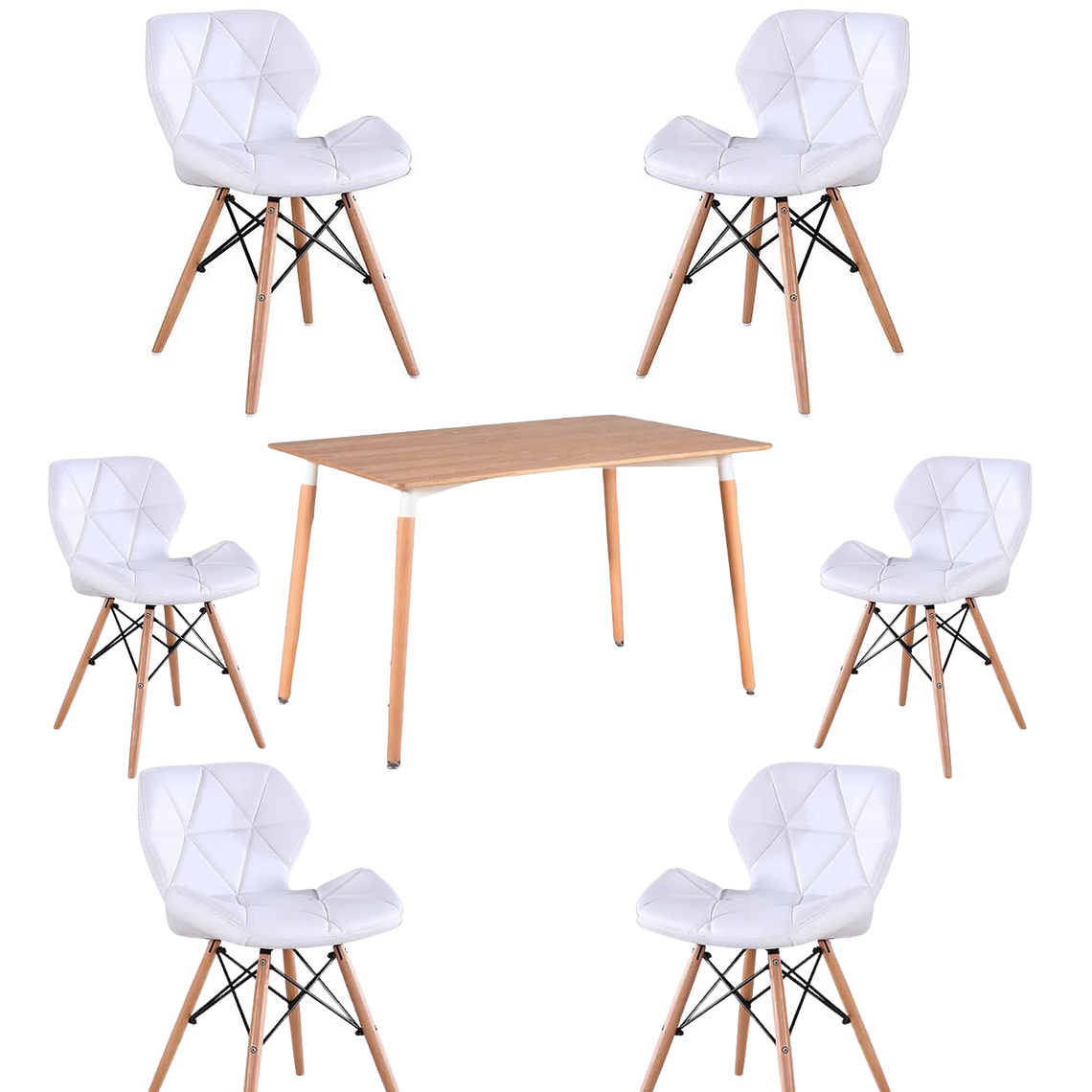 Comedor Mesa Rectangular Melamina 120x80 cm + Sillas Radar 30