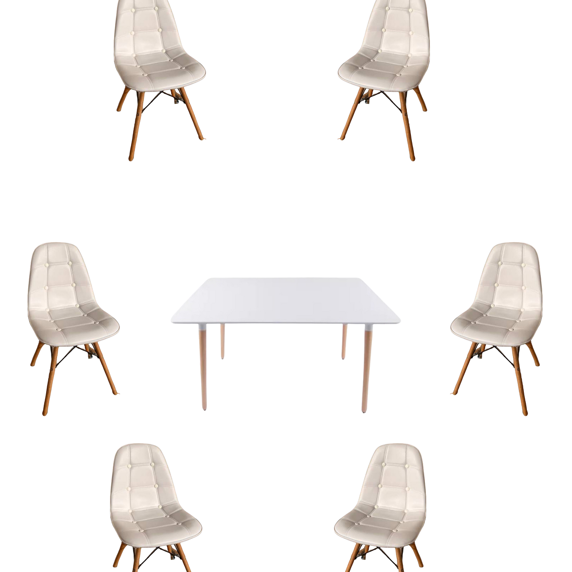 Comedor Mesa Rectangular Melamina 120x80 cm + Sillas Buckle 4