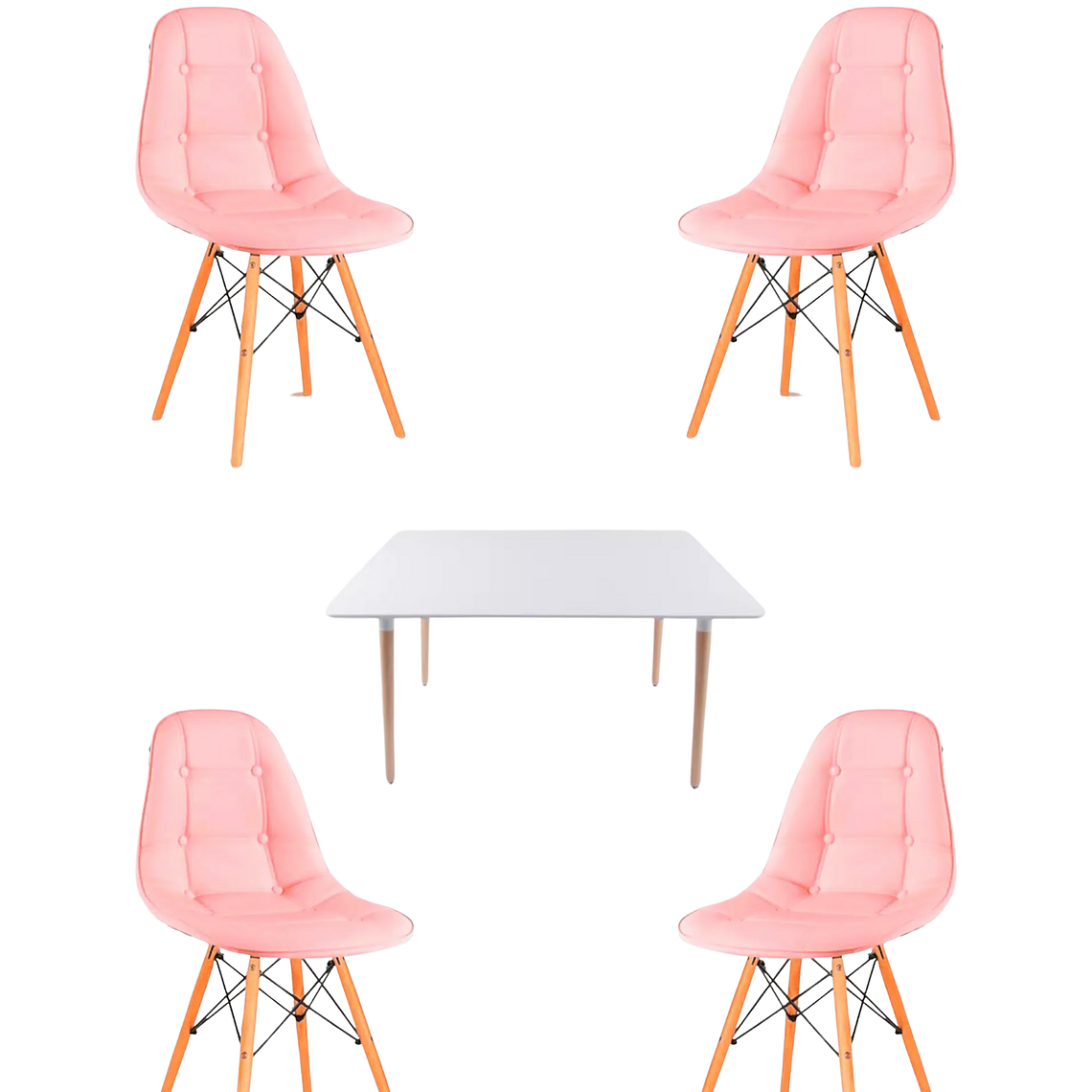 Comedor Mesa Rectangular Melamina 120x80 cm + Sillas Buckle 5