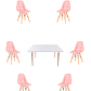 Comedor Mesa Rectangular Melamina 120x80 cm + Sillas Buckle - Miniatura 6