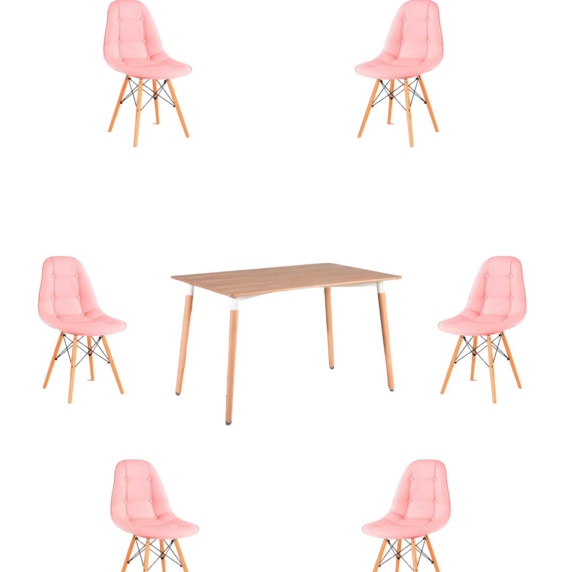 Comedor Mesa Rectangular Melamina 120x80 cm + Sillas Buckle 22