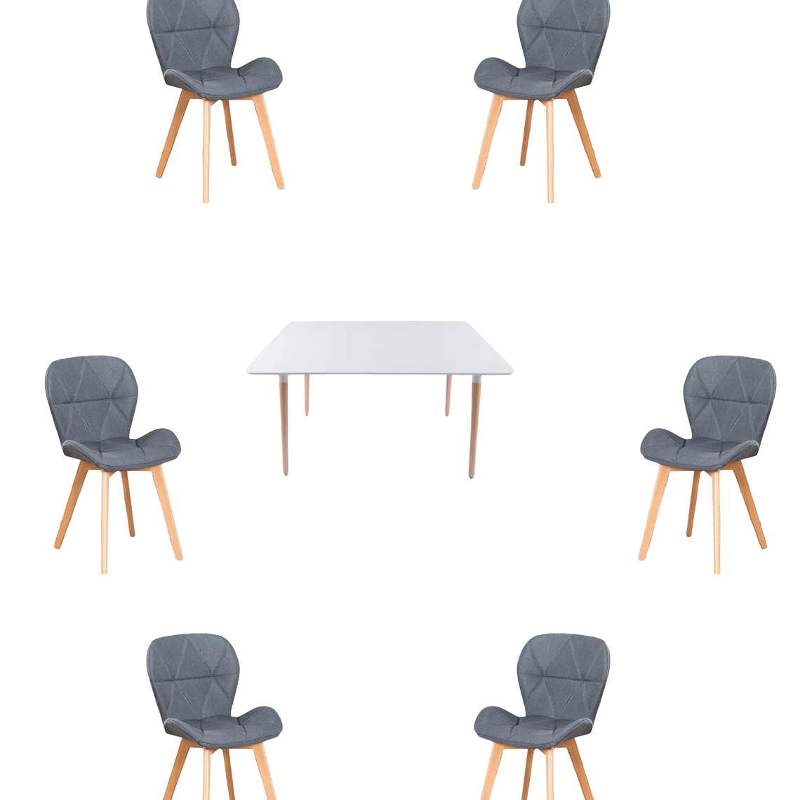 Comedor Mesa Rectangular Melamina 120x80 cm + Sillas Radar Velvet 5