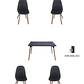 Comedor Mesa Rectangular Melamina 120x80 cm + Sillas Capitone - Miniatura 1