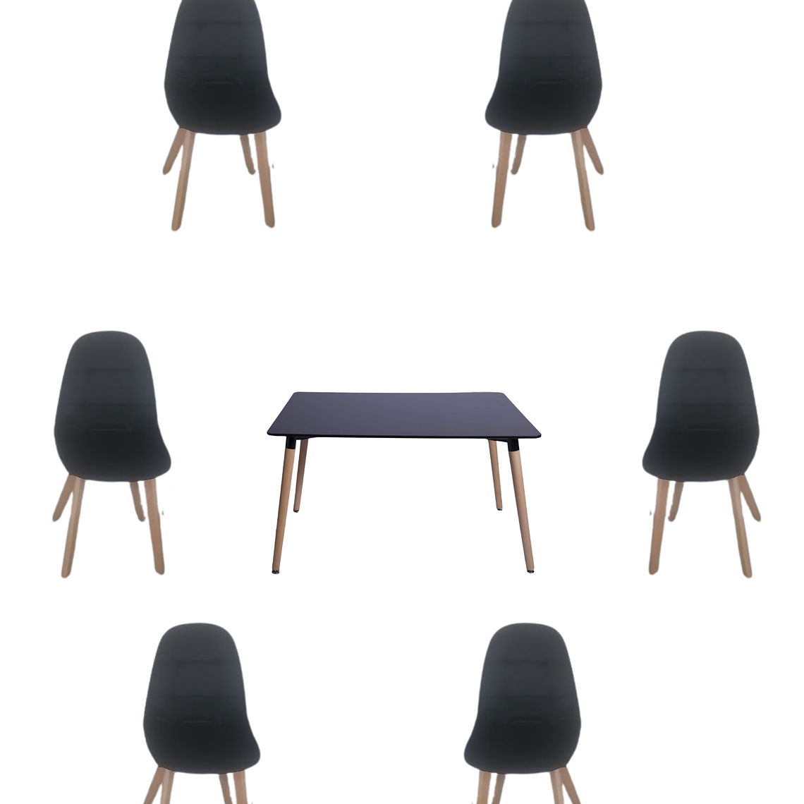 Comedor Mesa Rectangular Melamina 120x80 cm + Sillas Capitone 2