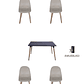 Comedor Mesa Rectangular Melamina 120x80 cm + Sillas Capitone - Miniatura 5