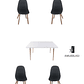 Comedor Mesa Rectangular Melamina 120x80 cm + Sillas Capitone - Miniatura 7