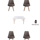 Mesa Rectangular Melamina 120x80 cm + Sillas Tulip Velvet - Miniatura 1