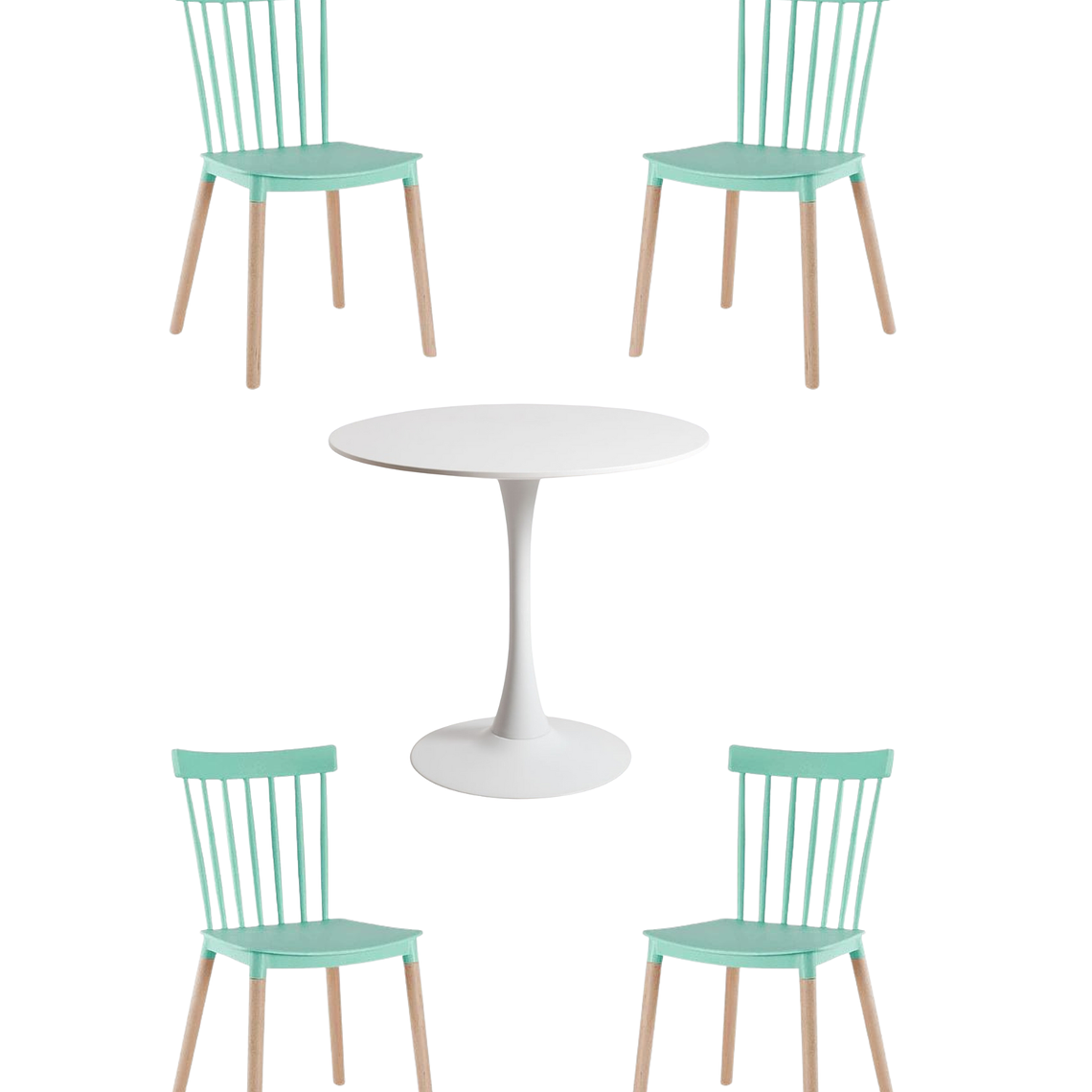 Comedor Mesa Redonda Tulip + Sillas Windsor 2