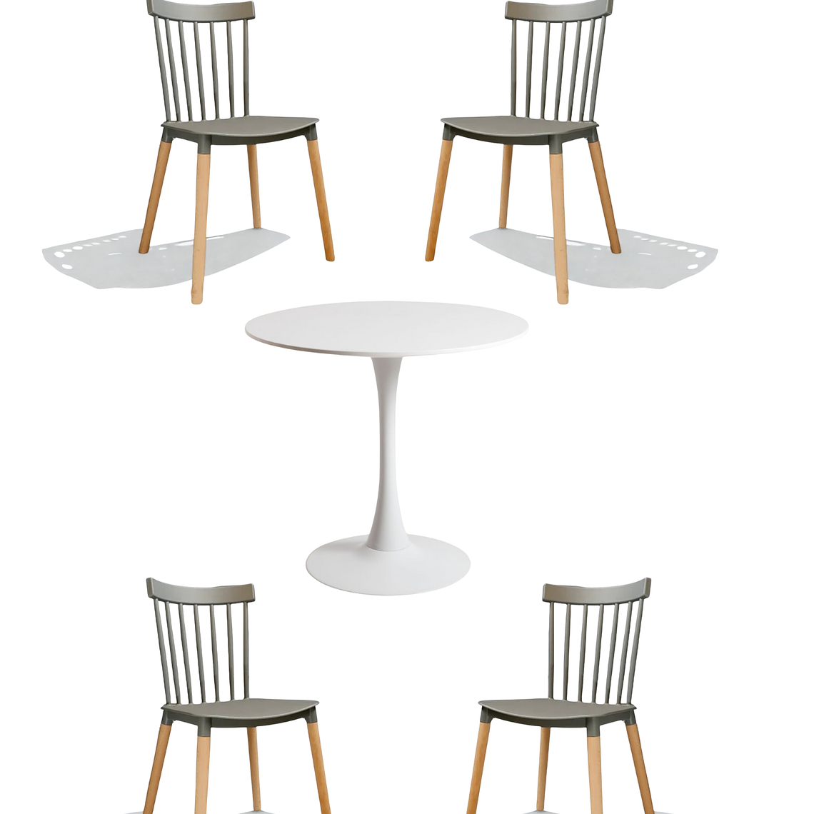 Comedor Mesa Redonda Tulip + Sillas Windsor 3