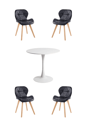 Comedor Mesa Redonda Tulip  + Sillas Radar Fiori