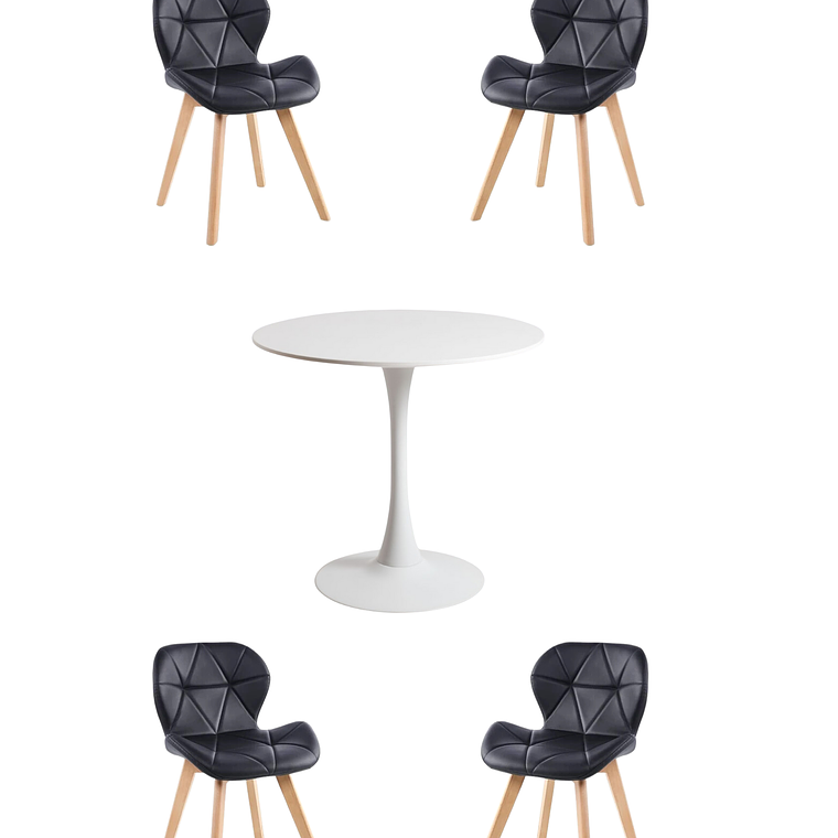 Comedor Mesa Redonda Tulip  + Sillas Radar Fiori 2
