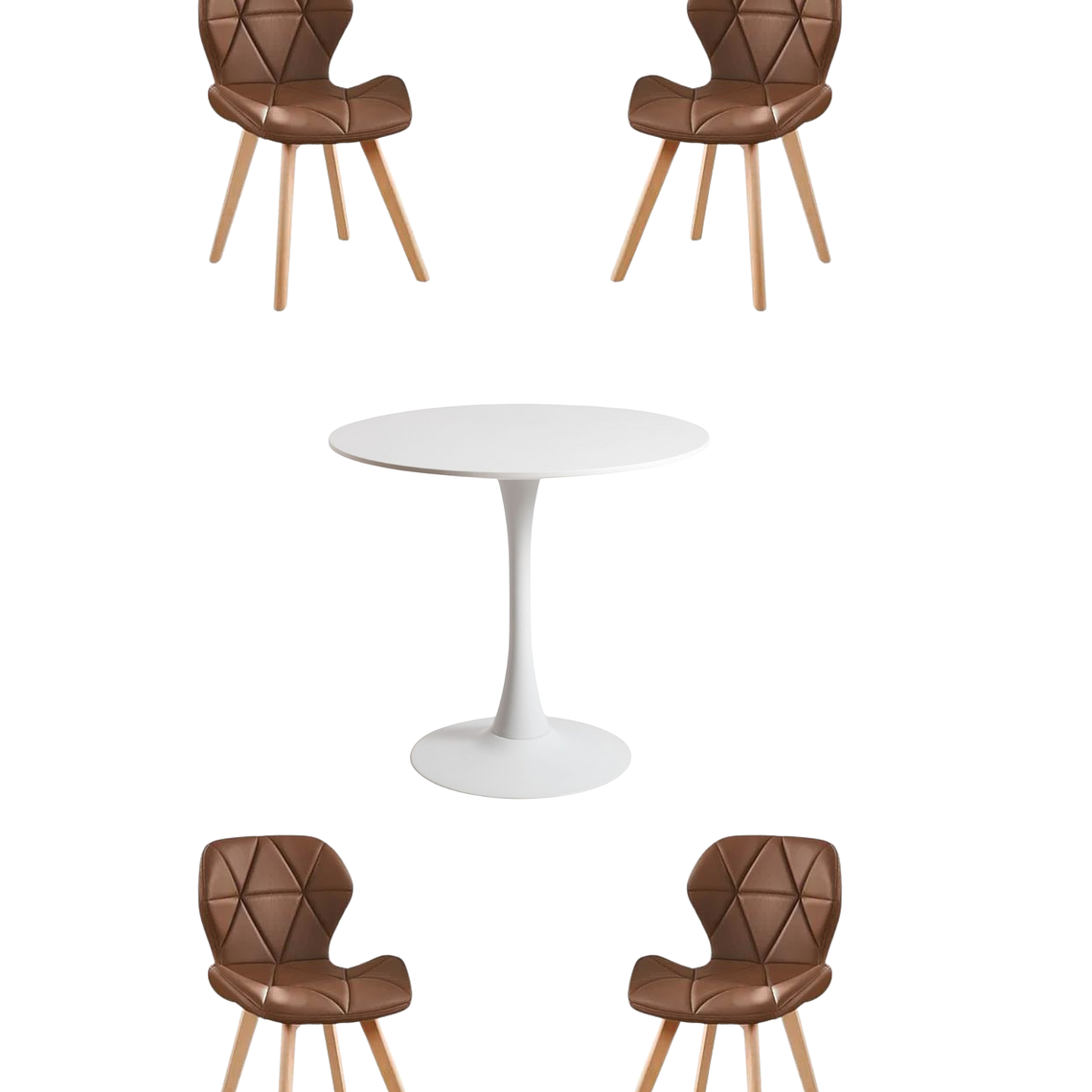 Comedor Mesa Redonda Tulip  + Sillas Radar Fiori 4