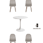 Comedor Mesas Redonda Tulip + Sillas Capitone - Miniatura 4