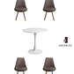Comedor Mesa Redonda Tulip + Silla Tulip Velvet - Miniatura 1