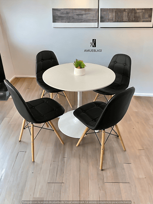 Comedor Mesa Redonda Tulip + Sillas Buckle