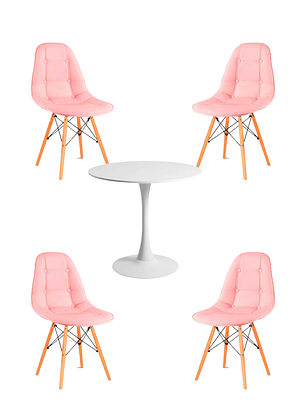 Comedor Mesa Redonda Tulip + Sillas Buckle