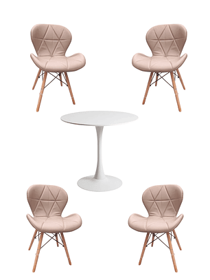 Comedor Mesa Redonda Tulip + Sillas Radar