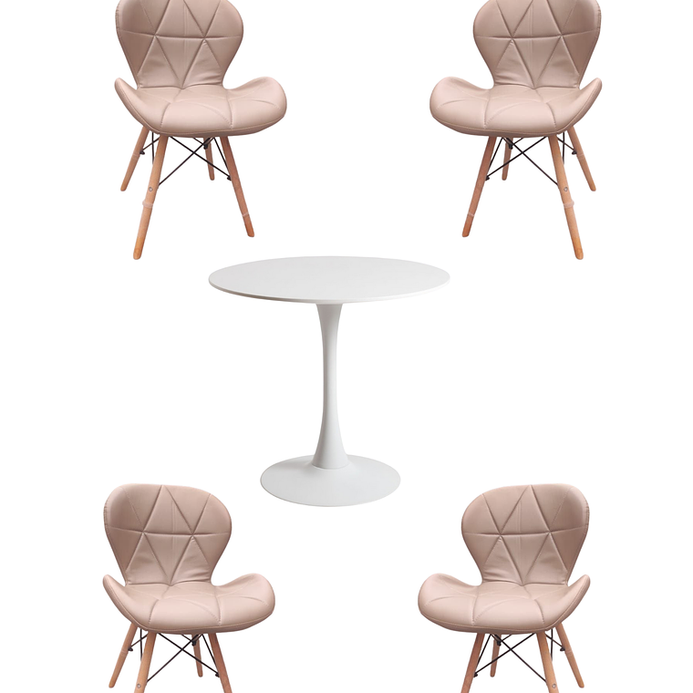 Comedor Mesa Redonda Tulip + Sillas Radar 2