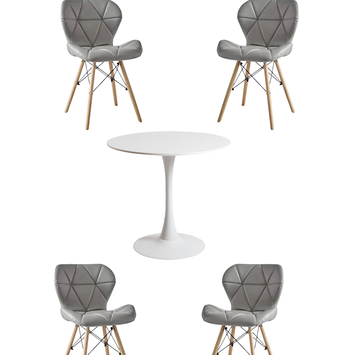 Comedor Mesa Redonda Tulip + Sillas Radar 6