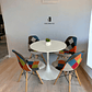 Comedor Mesa Redonda Tulip Blanca + Sillas Patchwork - Miniatura 2