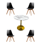 Comedor Mesa Redonda Tulip Golden + Sillas Tulip - Miniatura 6