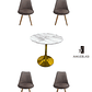 Comedor Mesa Tulip Golden + Sillas Tulip Velvet - Miniatura 3