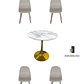 Comedor Mesa Tulip Golden + Sillas Capitone - Miniatura 1
