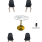 Comedor Mesa Tulip Golden + Sillas Capitone - Miniatura 2