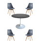 Comedor Mesa Redonda Tulip Cuarzo Negra + Sillas Tulip - Miniatura 7