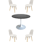 Comedor Mesa Redonda Tulip Cuarzo Negra + Sillas Scoop - Miniatura 5
