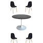 Comedor Mesa Redonda Tulip Cuarzo Negra + Sillas Scoop - Miniatura 6