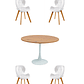 Comedor Mesa Redonda Tulip Madera + Sillas Radar Fiori - Miniatura 4