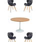 Comedor Mesa Redonda Tulip Madera + Sillas Radar Fiori - Miniatura 5