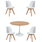 Comedor Mesa Redonda Tulip Madera + Sillas Tulip - Miniatura 2