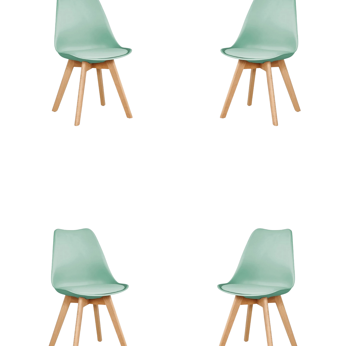 Comedor Mesa Redonda Tulip Madera + Sillas Tulip 4